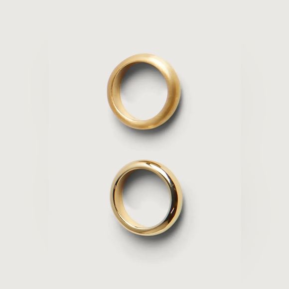 OAK + FORT brushed and shine ring set, 14k gold, 6 - Picture 2 of 5